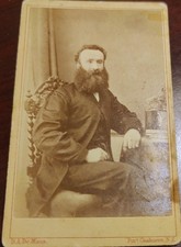c1874 New Zealand CDV Bearded Man D.A. De Maus Port Chalmers Ferguson Antique  picture