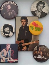 7 Vintage & Original 1980's BRUCE SPRINGSTEEN Pin Back Button Collection picture