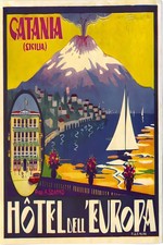 Catania (Sicilia) 🏖️ Travel Poster - 1930s 🌋 Italy 24x36” - Hi-Res💎 Print - picture