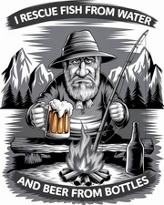 F303A FUNNY FISHING & BEER DRINKING Magnet, Decal, Poster, Glossy Metal Sign picture