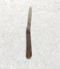 19c Antique Handmade Gold Work On Handle Folding Knife KN287 picture