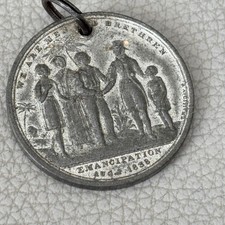 Antique 1838 Medal Commemorating the End of Slavery / Emancipation West Indies picture