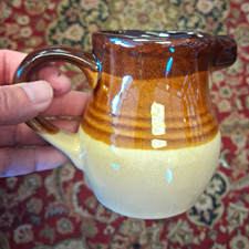 Vintage two-tone stoneware pottery pitcher/creamer picture