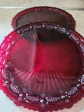 Vtge Set 2 Avon 1876 Cape Cod Collection Ruby Red Dinnner Plates 10