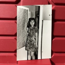 Pretty Polish Woman In A Dress In The Kitchen 3 1/2 x 5 1/2 Photograph 1970s picture