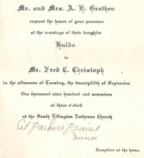 1917 PARKERS PRAIRIE MN EFFINGTON LUTHERAN CHURCH WEDDING INVITATION Z7596 picture