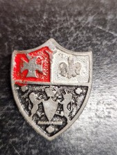 Vintage Heraldic Crest Shield Brooch Lapel Pin Medieval Style picture