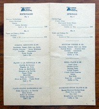 Vintage 1940s Sanborns Mexico Restaurant Specials Menu Insert Mexico City DF picture