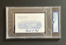 Signed Gerald Ford Souvenir White House  Card Encapsulation PSA/DNA COA picture
