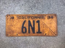 1934 - CALIFORNIA - LICENSE PLATE picture