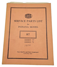 INDIANA MOTOR TRUCKS White Motor Company Service Parts List Model 87  VTG RARE picture