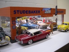 Studebaker Packard dealership 1/25  1/24th scale model car showroom diorama picture