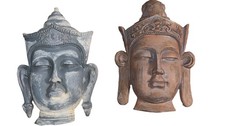 Pair of Decorative Buddha Head Wall Art Sculptures picture