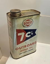 Sohio Outboard Rare Motor Oil Quart Can Full Vintage Standard Of Ohio picture