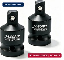 Impact Socket Adapter Reducer Set, 1/2 to 3/8 Drive Converter 2-Pack Cr-Mo picture