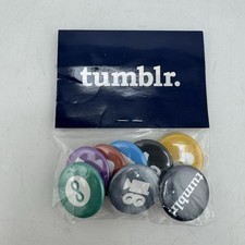 Vintage Tumblr Promotional Pinback Button Lot Original Sealed Package 2010s RARE picture