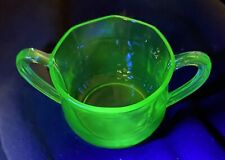 Vintage Depression Glass Green no trim sugar bowl picture