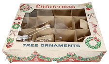 Vintage 1950s Santa Land Snow Caps Christmas Ornament Box Made In Poland picture