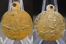 Rare Vintage Our Lady of Czestochowa Black Madonna Holy Trinity Bronze  Medal picture