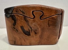 One Of A Kind Rare Vintage Mark Tise Burl Wood Puzzle Box Burlwood Signed picture