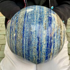 18.38LB Large Natural Lapis lazuli jasper Quartz Sphere Crystal Ball Reiki Heal picture