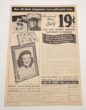 Hollywood Film Studios Vtg Print Ad 50s Silk Finish Enlargement Photo Mail Order picture