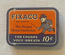 Vintage FIXACO Throat Confection Tin 🎩 St. Louis Pocket Lozenge Tin 1930s picture
