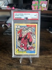 1991 Marvel Universe #1 Spider-Man PSA 9 MINT Vintage Trading Card Low Pop picture