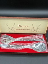 Vintage 60's Burnco Serving Fork + Spoon = Tongs Original Box Wrapped Original picture