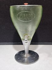 Antique Uranium Green Glass Mission Fruit Juice Dispenser Chrome Base picture