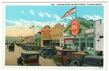 Vintage Looking South on Main Street Tijuana Mexico Postcard picture