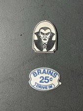 Vintage Die-cut Fridge Magnet Lot HALLOWEEN Dracula Vampire + BRAINS Drive In picture