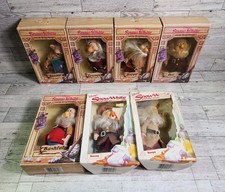 BIKIN DISNEY Snow White And The Seven Dwarfs COMPLETE Doll Set 1980’s w/ Boxes picture