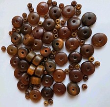 Vintage Cherry Amber Bakelite Catalin Phenolic Loose Beads 73g Tested picture