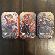 Bandai Namco OnePiece TCG  Tin PackSet Vol2 Lot of 3 Collectible Tins SEALED NEW picture
