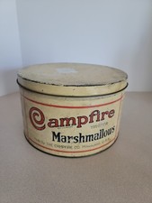 Vintage Campfire White Marshmallows 5lb Advertising Tin Milwaukee picture