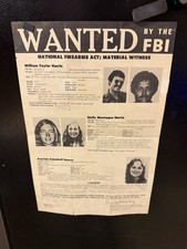 Original 1974 FBI Wanted Poster Flyer 475 Patrica Hearst Harris SLA Mailed GA Sh picture