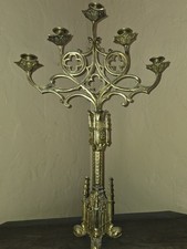 Solid Brass Extremely Ornate 5 Candle Gothic Candelabra Fabulous picture