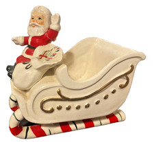 Vintage 1950s Santa Sleigh Reindeer  Figure Japan Norcrest ceramic Christmas picture