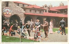 C1910 Albuquerque New Mexico Entrance Indian Building Phostint postcard 25-3780 picture