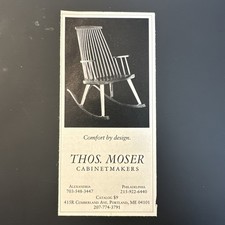 Vintage Thos Moser Rocking Chair Furniture Design 1991 New Yorker Ad Wood Work picture