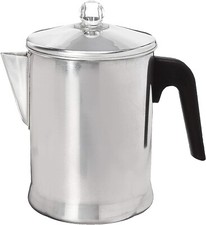 Heavy Duty Stove Top Percolator Coffee Pot Maker Aluminum Steel 9-Cup / 3 Cup picture