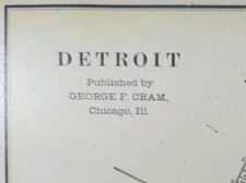Vintage 1907 DETROIT MICHIGAN Map 22