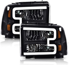 LED DRL Headlight Assembly Fit 2005-2007 Ford F250-F550 Super Duty | Clear Lens picture