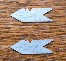 (2) Vintage Lufkin Rule Center Gages/60° Angles - No. 36 & No. C36 USA   picture