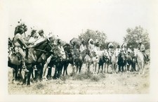 Mounted Sioux Indians Black Hills Roundup 1931 RPPC Photo Postcard COPY picture