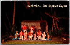Kaekeeke Bamboo Organ Or Bamboo Pipes Staff Kona Inn 1965 HI Postcard I731 picture