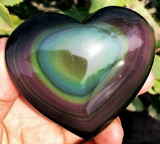 152g Natural Boutique Rainbow Obsidian Cat's eye Crystal Heart Healing ip1746 picture