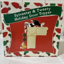 VTG 1999 Looney Tunes Sylvester & Tweety Christmas Door Topper Warner Bros picture