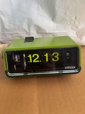 Vintage Citizen Flip Alarm Clock High leaf Curtis 5RD025 Green Used from Japan picture